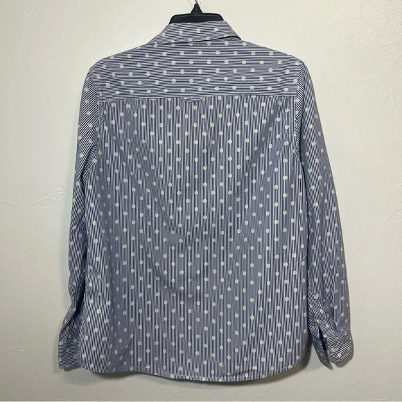 Boden Long Sleeve Casual Polka Dot Button Down Shirt Size 10 - Picture 4 of 8